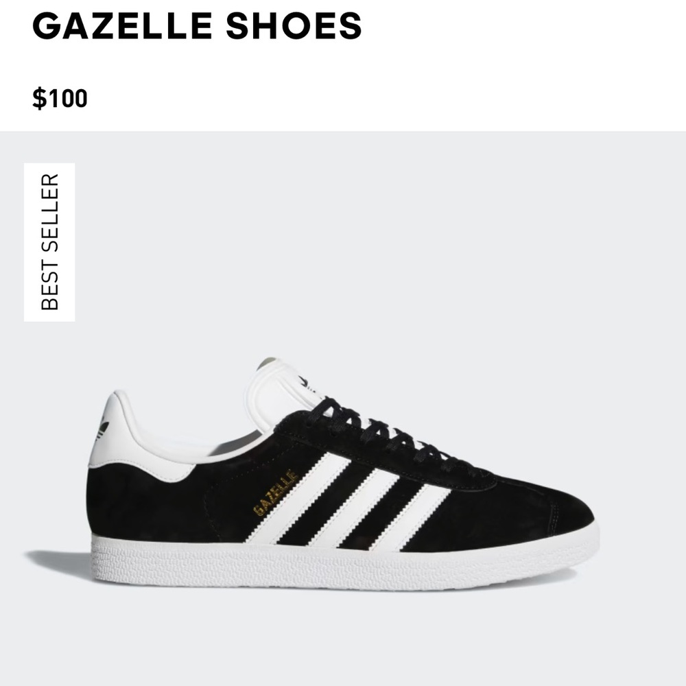 Adidas Black and White Gazelle Sneakers